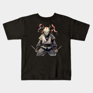 Blades of the Oni: The Demon Samurai's Deadly Dance Kids T-Shirt